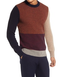 Oliver Spencer Blenheim Colorblock Crewneck Wool Sweater