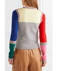 Rosie Assoulin Color Block Wool Sweater