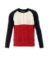 Moncler Colour Block Cotton Knit Sweater