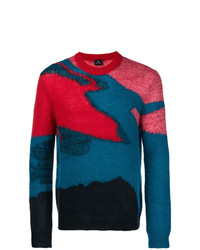 Ps By Paul Smith Colour Block Fitted Sweater