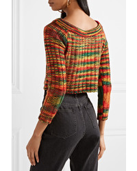 The Elder Statesman Cropped Ribbed Cashmere Sweater