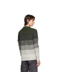 Stone Island Shadow Project Green Gradient Knit Sweater