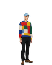 Drakes Multicolor Brushed Primary Colorblock Sweater