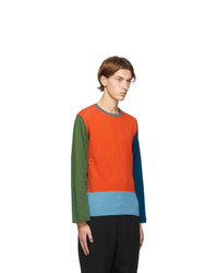 Comme des Garcons Homme Deux Multicolor Colorblock Sweater