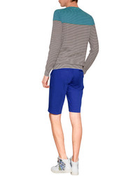 Paul Smith Ps By Color Block Striped Cotton Pullover
