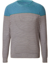 Paul Smith Ps By Color Block Striped Cotton Pullover