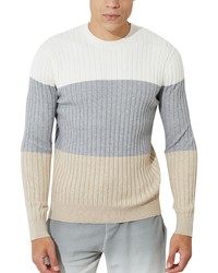 ATM Anthony Thomas Melillo Stripe Cotton Blend Rib Sweater