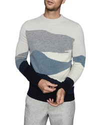 Reiss Turner Colorblock Crewneck Sweater