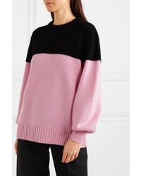 Alexander McQueen Two Tone Ribbed Cashmere Sweater