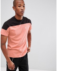 HUF Camino T Shirt With Contrast Panel In Coral