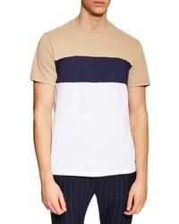 Topman Chest Stripe Colorblock T Shirt