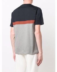 Eleventy Colour Block Print T Shirt