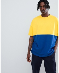 ASOS DESIGN Longline Oversized T Shirt With Contrast Half And Half