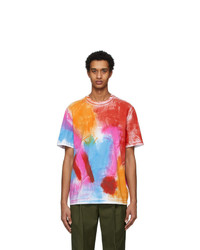 MSGM Multicolor Paint Pattern T Shirt