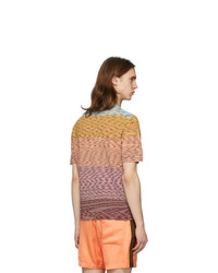 Missoni Multicolor Striped Henley T Shirt