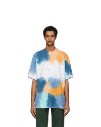 MSGM Multicolor Watercolor Pattern T Shirt