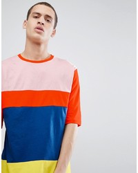 ASOS DESIGN Oversized T Shirt With Half Sleeve And Bright Colour Block