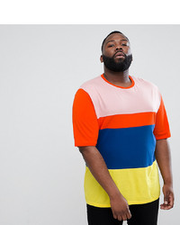 ASOS DESIGN Plus Oversized T Shirt With Half Sleeve And Bright Colour Block