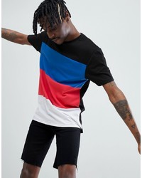 ASOS DESIGN Relaxed Longline T Shirt In Colour Block