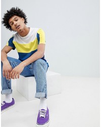 ASOS DESIGN Relaxed T Shirt With Contrast Colour Block In White