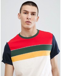 ASOS DESIGN T Shirt With Roll Sleeve And Retro Cut And Sew Panels