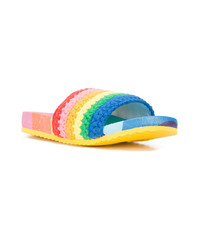 Mira Mikati Crochet Rainbow Slider Sandals