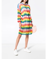 Mira Mikati Rainbow Open Hand Crochet Dress
