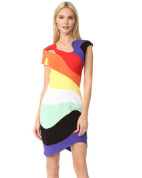 Thierry Mugler Mugler Short Sleeve Rainbow Dress