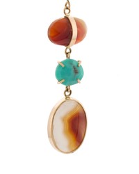 Melissa Joy Manning 14kt Yellow Gold Agate Turquoise Earrings