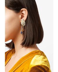 Buccellati 18 Karat Yellow And White Gold Diamond And Sapphire Earrings