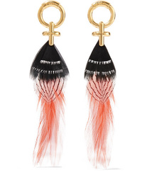 Chloé Gold Plated And Feather Earrings