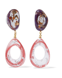 Ejing Zhang Kaare Resin And Gold Plated Earrings