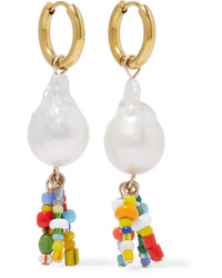 Eliou Lucca Gold Plated Pearl And Bead Earrings