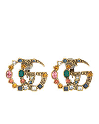 Gucci Multicolor And Gold Double G Earrings