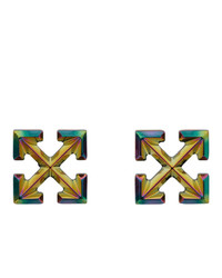 Off-White Multicolor Anodized Mini Arrow Earrings