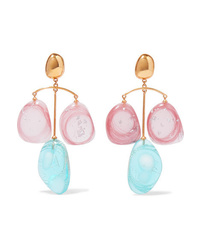 Ejing Zhang Patter Resin And Gold Plated Earrings