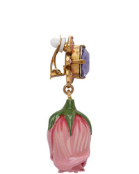 Dolce And Gabbana Pink Rose Bud Earrings