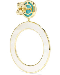 Ippolita Polished Rock Candy 18 Karat Gold Mother Of Pearl And Turquoise Earrings