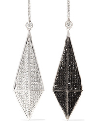 Ofira Pyramid Reversible 18 Karat Blackened White Gold Diamond Earrings
