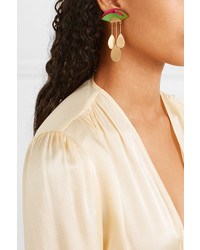 Katerina Makriyianni Sunset Gold Tone And Silk Earrings