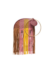 Roksanda Pink Yellow And Brown Eartha Woven Bracelet Leather Bag
