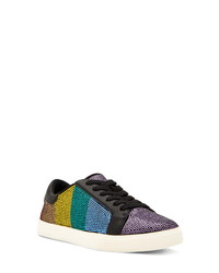 Multi colored Embellished Leather Low Top Sneakers