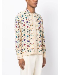 Bode Bead Embellished Cotton Linen Shirt