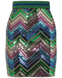 Multi colored Embellished Mini Skirt