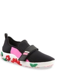 Prada Multicolor Flower Embellished Grip Tape Sneakers