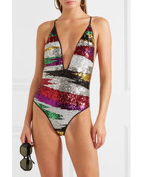 Missoni Mare Striped Sequined Swimsuit