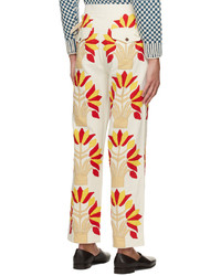 Bode Off  White Foliage Trousers