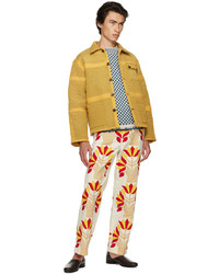 Bode Off  White Foliage Trousers
