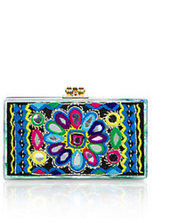 Edie Parker Jean Embroidered Acrylic Clutch