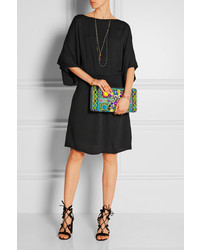 Edie Parker Lara Embroidered Cotton And Acrylic Clutch
